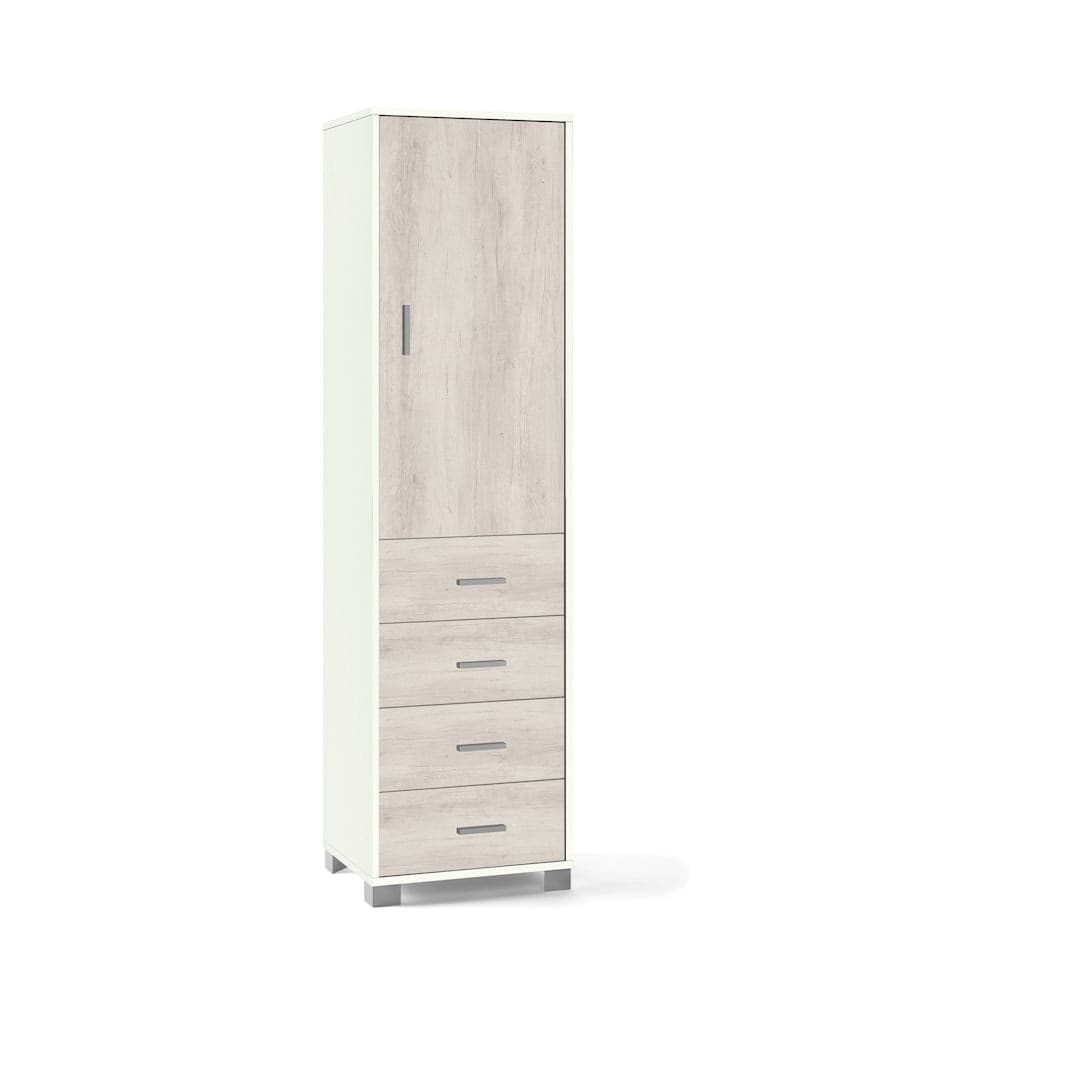 Colonna a 1 anta, 4 cassetti e 2 ripiani regolabili, in pannello nobilitato – 50 x 41 x 183 cm - 5