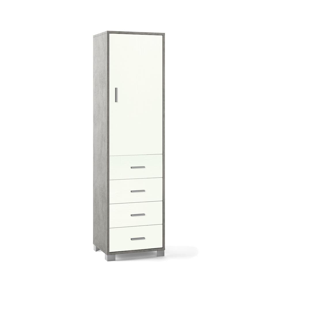Colonna a 1 anta, 4 cassetti e 2 ripiani regolabili, in pannello nobilitato – 50 x 41 x 183 cm - 6