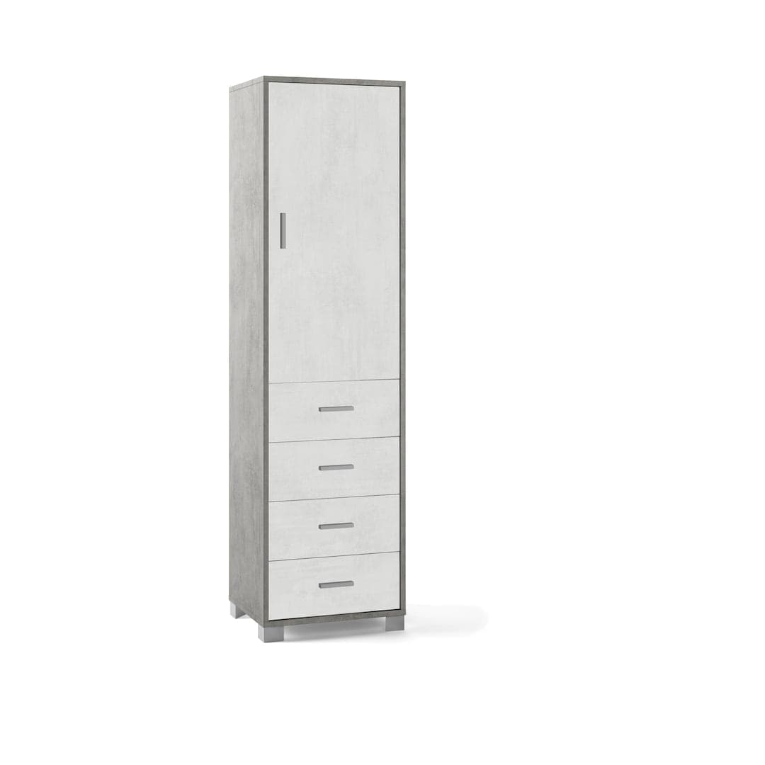 Colonna a 1 anta, 4 cassetti e 2 ripiani regolabili, in pannello nobilitato – 50 x 41 x 183 cm - 9