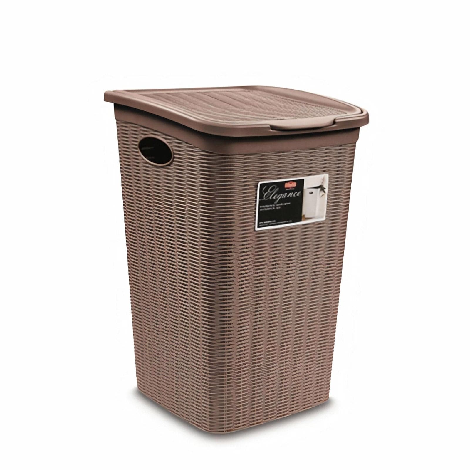 Portabiancheria "Elegance" salvaspazio in plastica resistente con coperchio - 6
