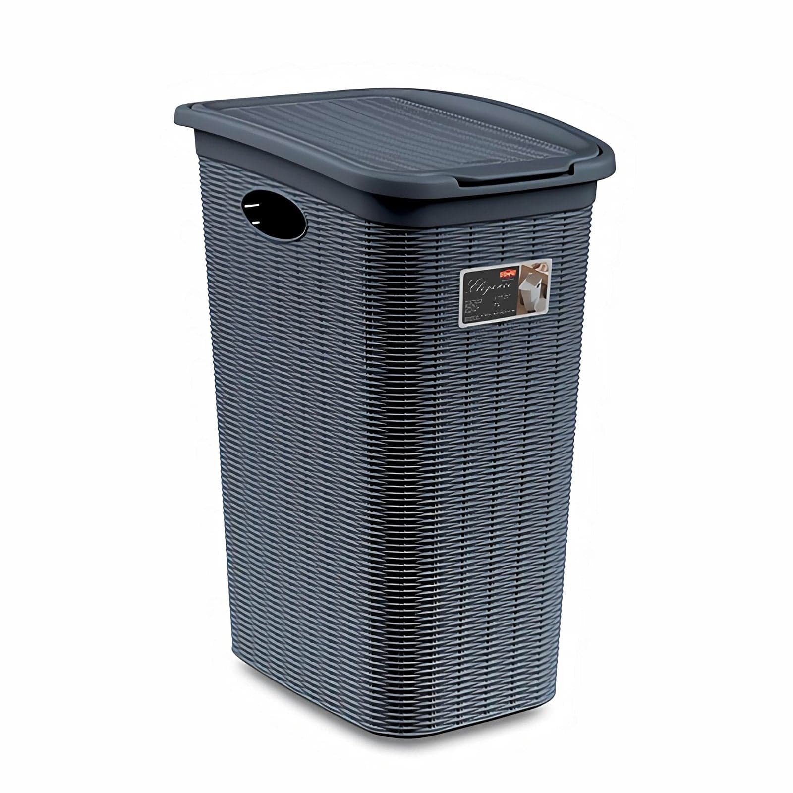 Portabiancheria "Elegance" salvaspazio in plastica resistente con coperchio - 1