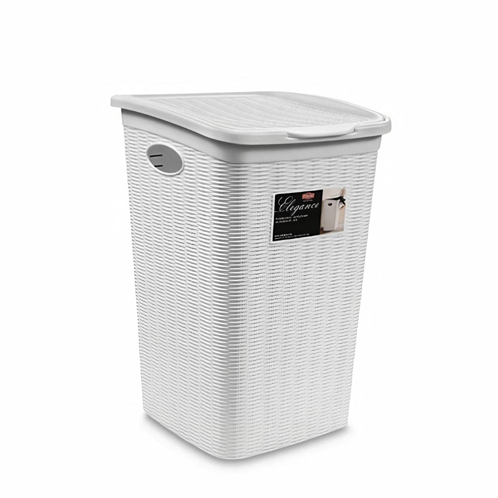 Portabiancheria "Elegance" salvaspazio in plastica resistente con coperchio - 2