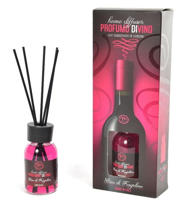 Diffusore di essenza "Profumi di vino" con bacchetti in cotone profumatore per ambienti da 125 ml - 12