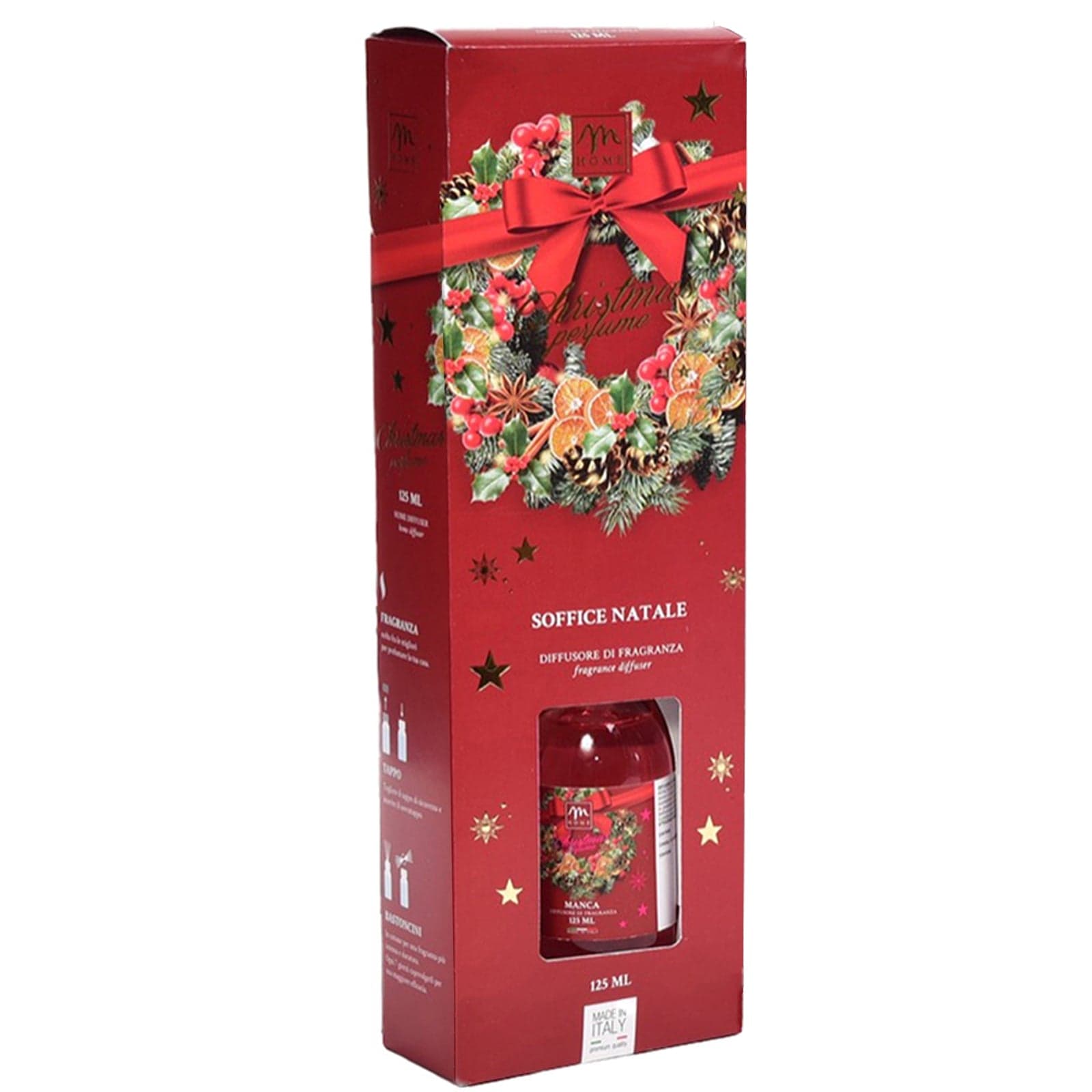 Profumo in bottiglia diffusore di essenza "Linea Ghirlanda" con bacchette da 125 mL - 3