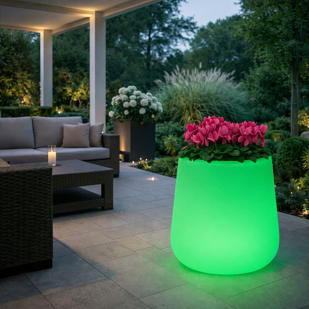 Vaso "Goccia Bright" struttura in polietilene con linee sinuose per interni ed esterni - 2