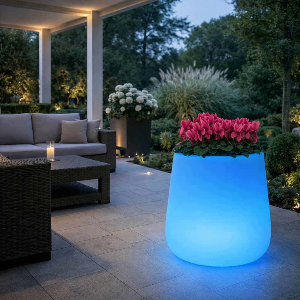 Vaso "Goccia Bright" struttura in polietilene con linee sinuose per interni ed esterni - 6