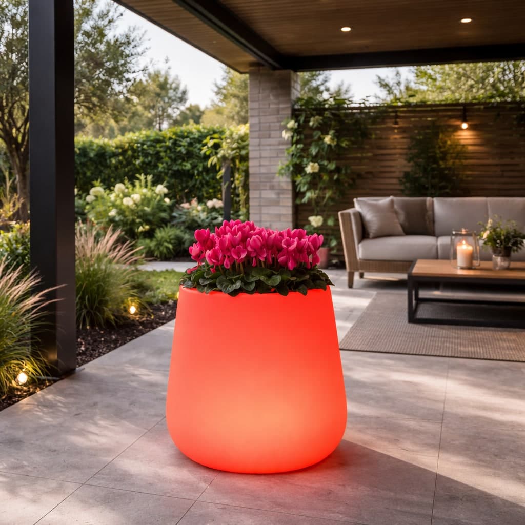 Vaso "Goccia Bright" struttura in polietilene con linee sinuose per interni ed esterni - 8