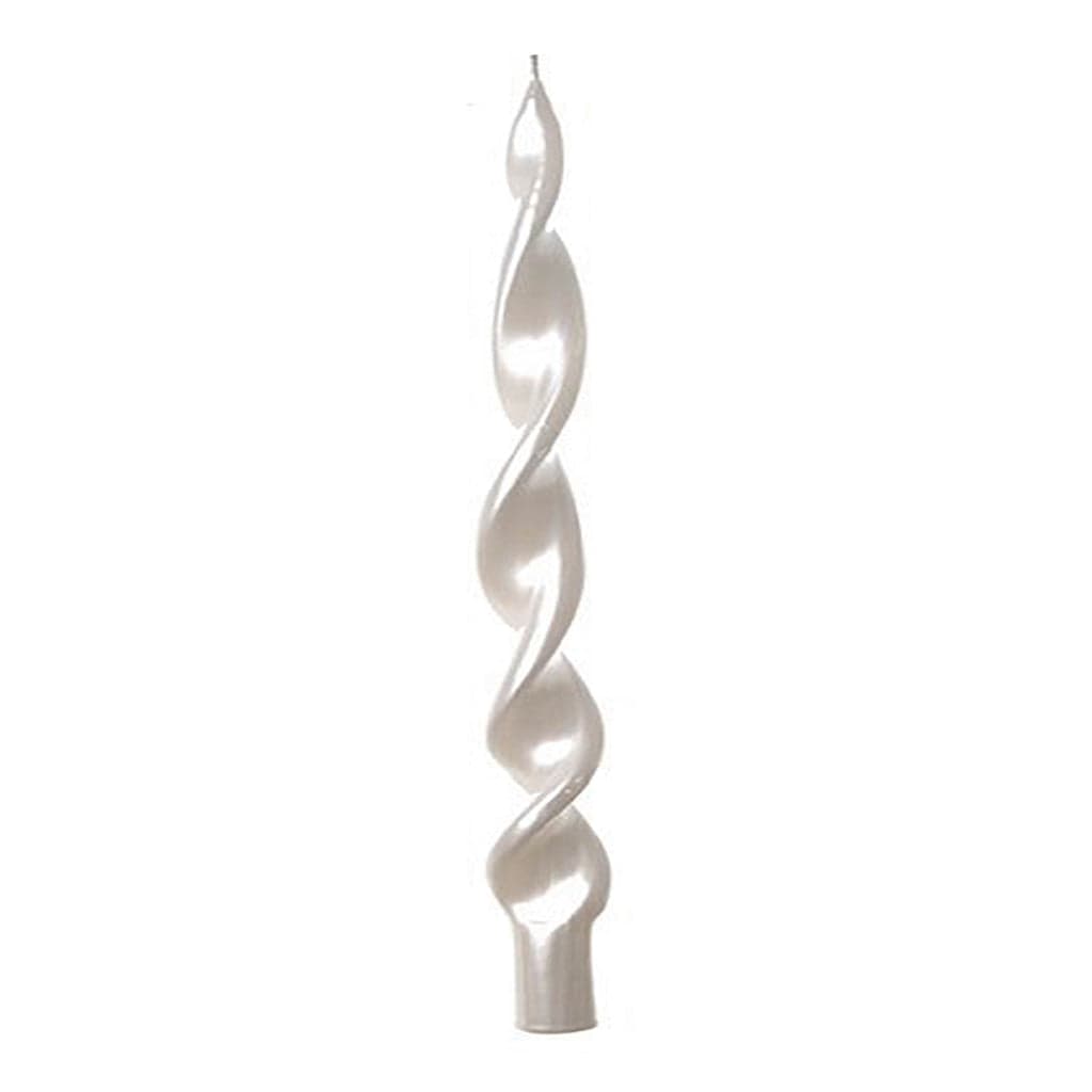 Candela Fiamma spirale lucida a cera Bianca decorazione natalizia - 12