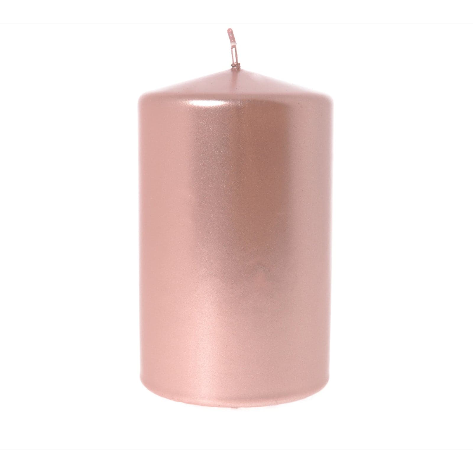 Candela cilindrica decorata "Pillar Metallica" rosa decorazione natalizia - 3