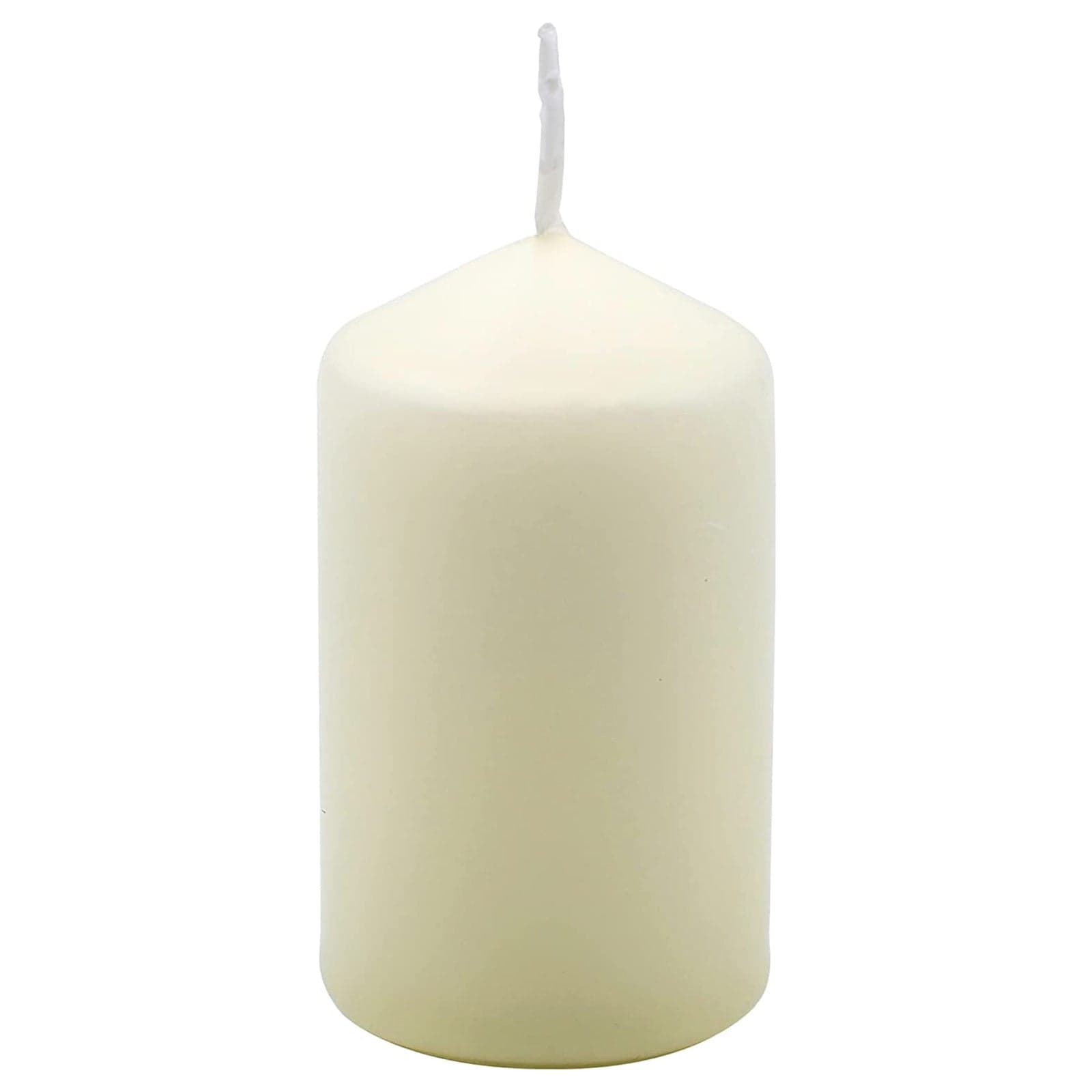 Candela cilindrica a cera Avorio decorazione natalizia da interno ed esterno - 4