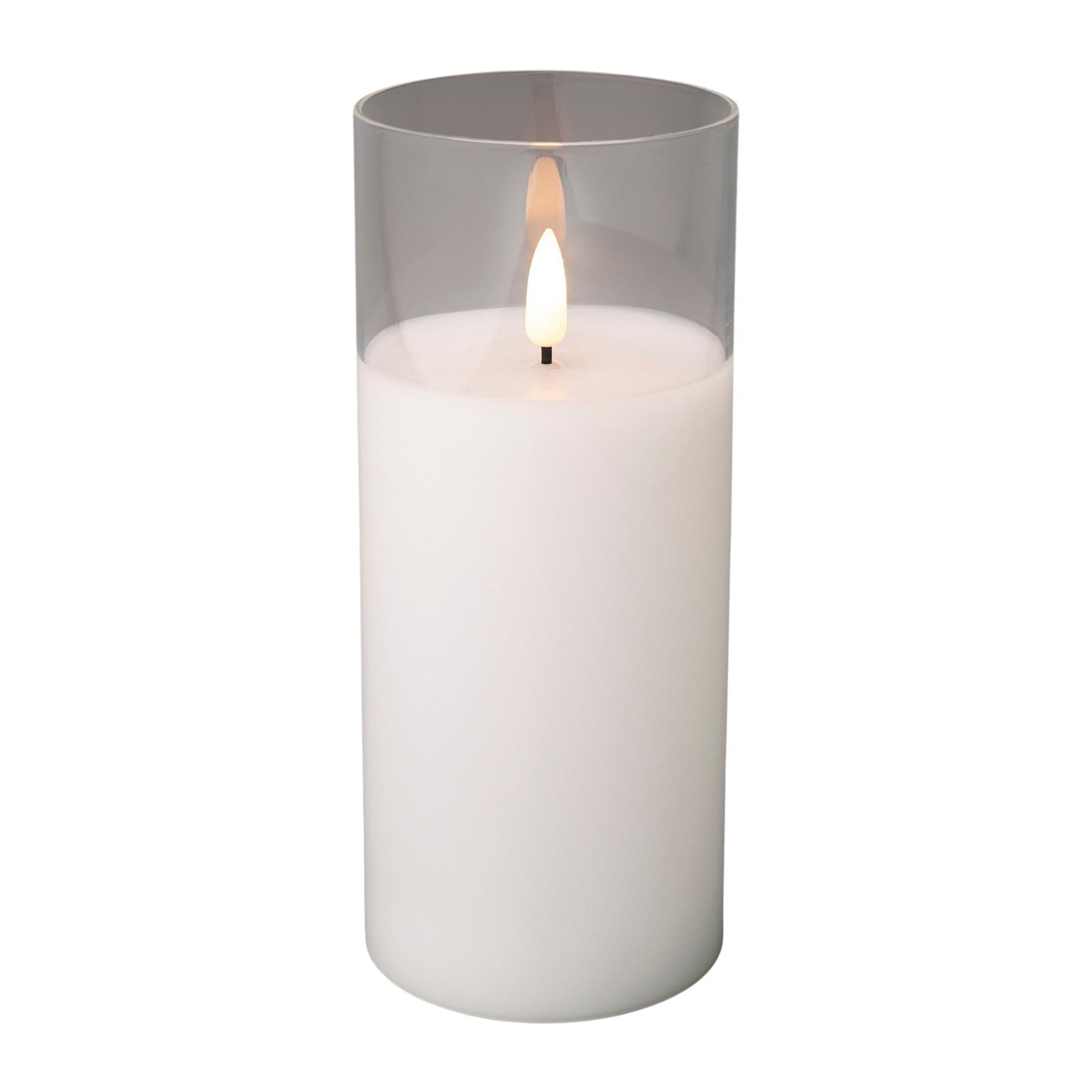 Candela cilindrica in tubo di vetro decorazione per interno da Ø 5,5 x h7 cm