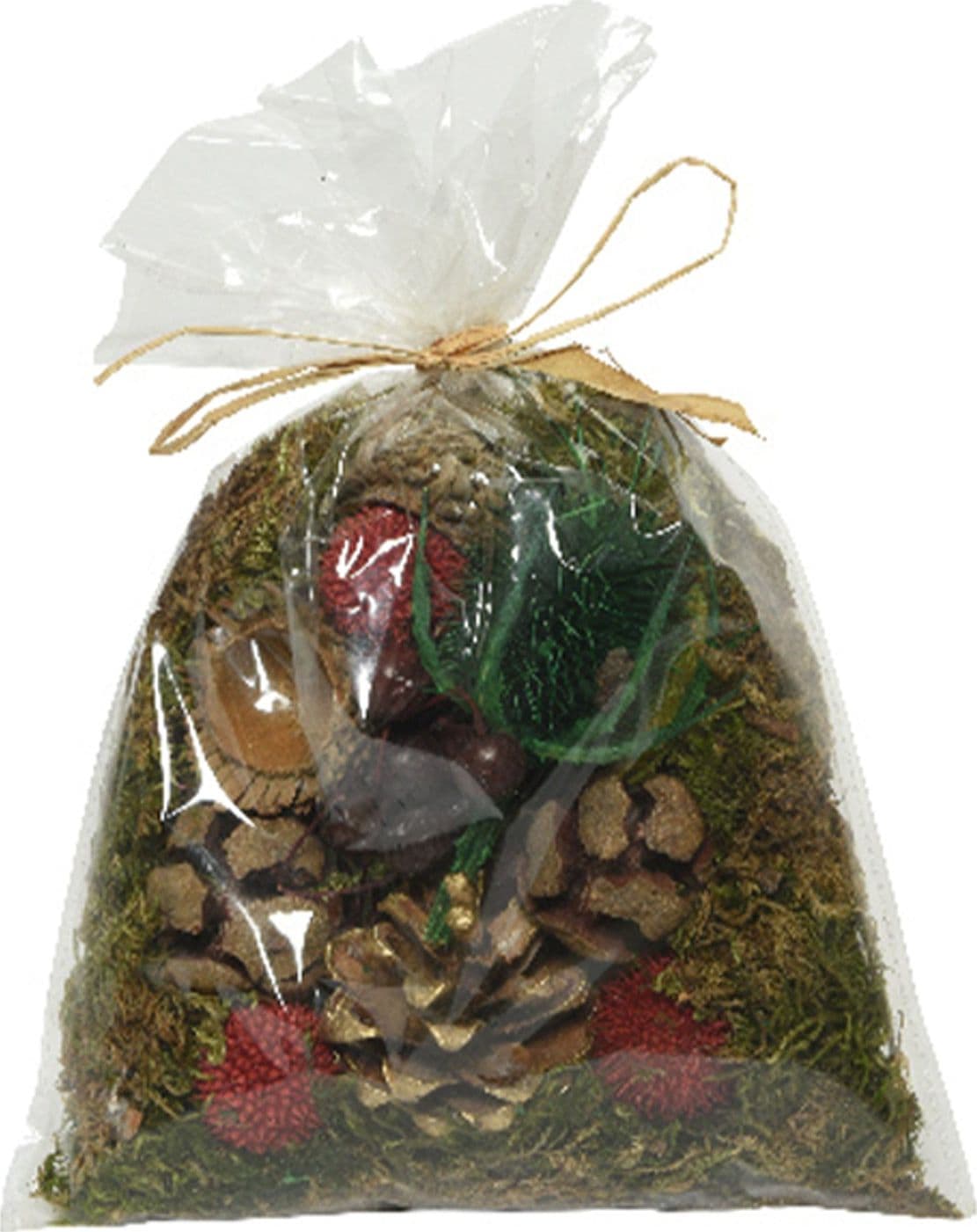 Sacco con fiori secchi decorazione natalizia per presepe da 20 cm