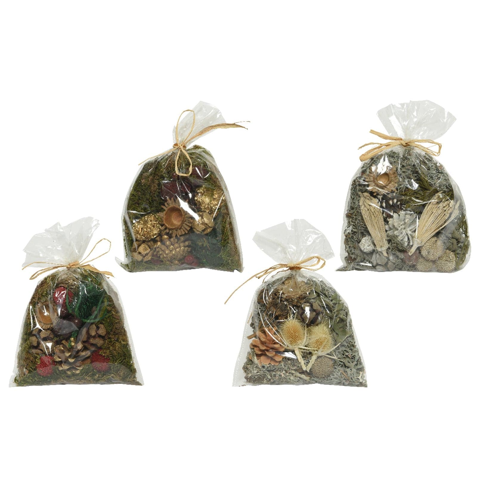 Sacco con fiori secchi decorazione natalizia per presepe da 20 cm - 2