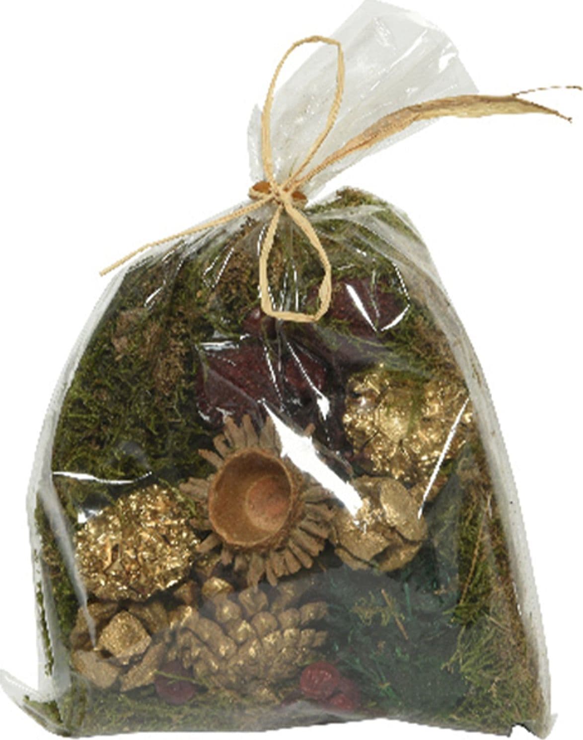 Sacco con fiori secchi decorazione natalizia per presepe da 20 cm - 3