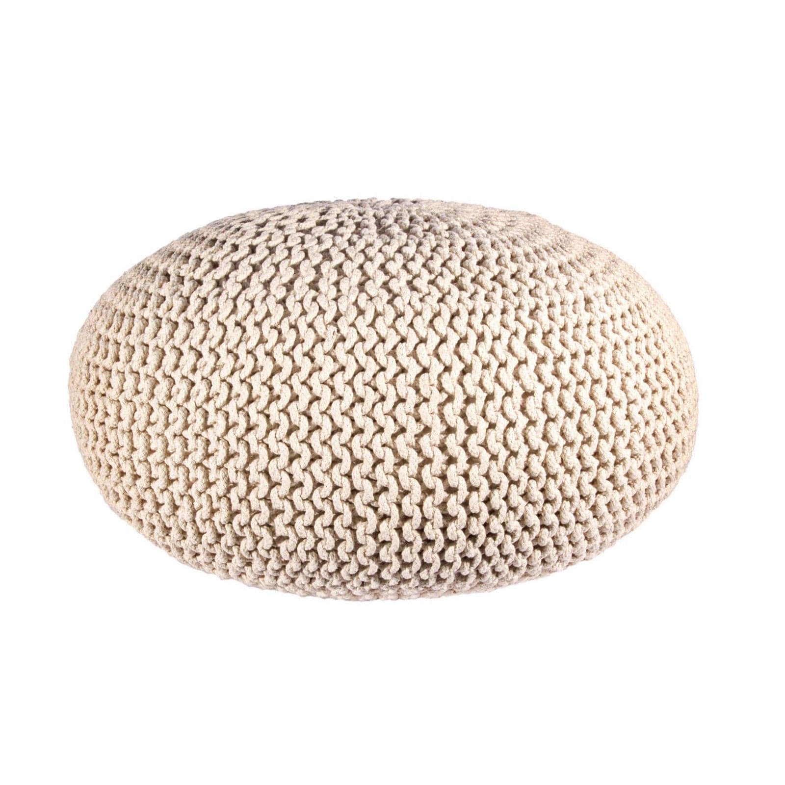 Poltrona Pouf "Intreccio" per interno, con rivestimento in cotone da Ø80x35h cm - 53