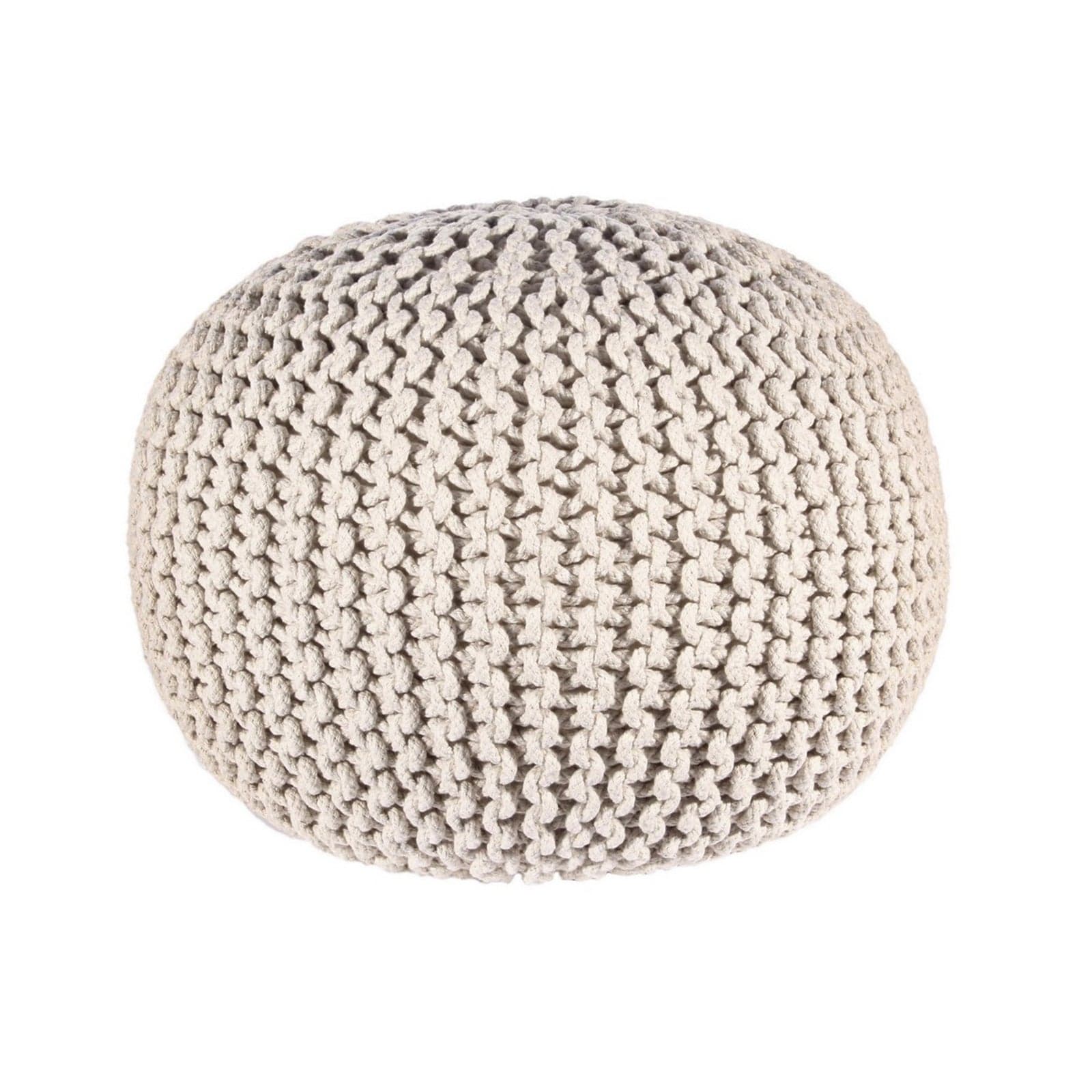 Poltrona Pouf "Intreccio" per interno, con rivestimento in cotone da Ø80x35h cm - 56