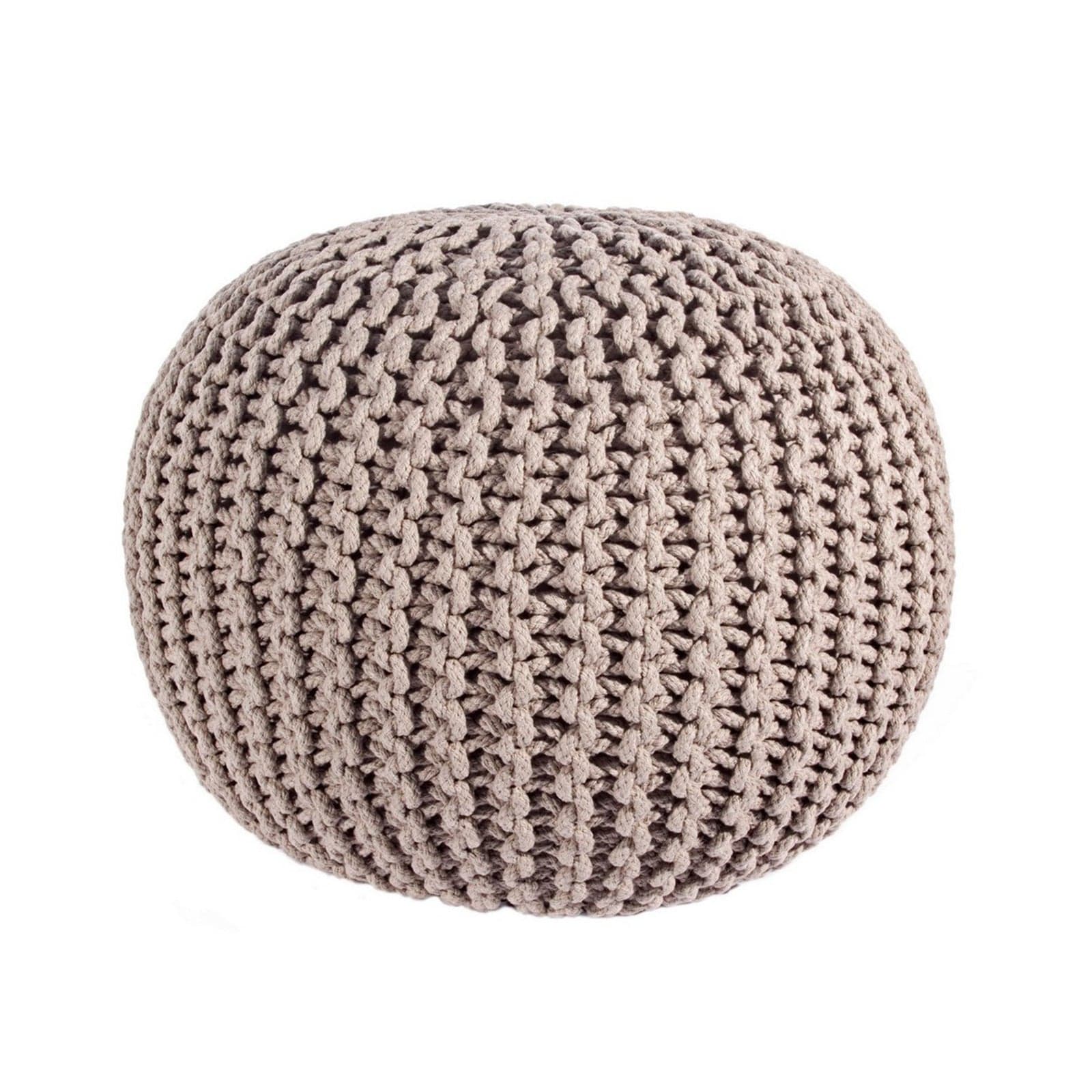 Poltrona Pouf "Intreccio" per interno, con rivestimento in cotone da Ø80x35h cm - 57