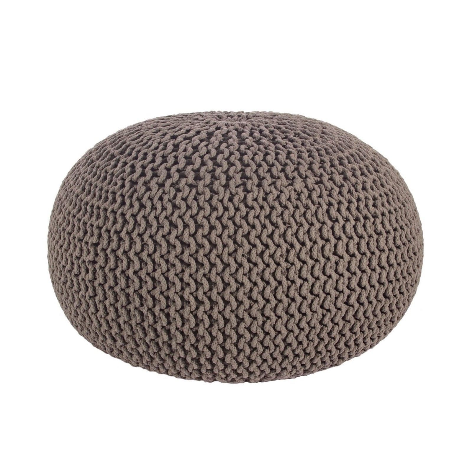Poltrona Pouf "Intreccio" per interno, con rivestimento in cotone da Ø80x35h cm - 55