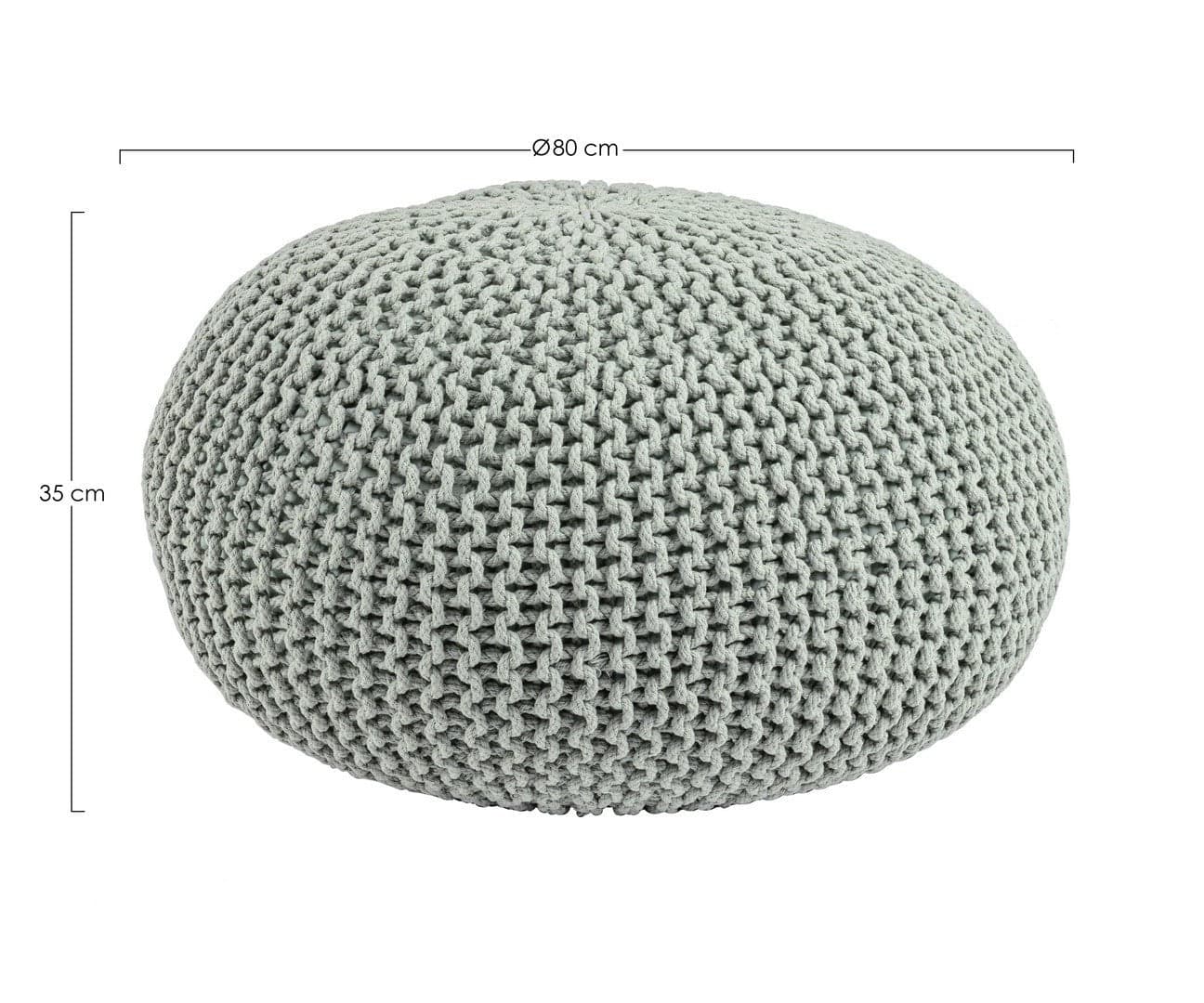 Poltrona Pouf "Intreccio" per interno, con rivestimento in cotone da Ø80x35h cm - 2