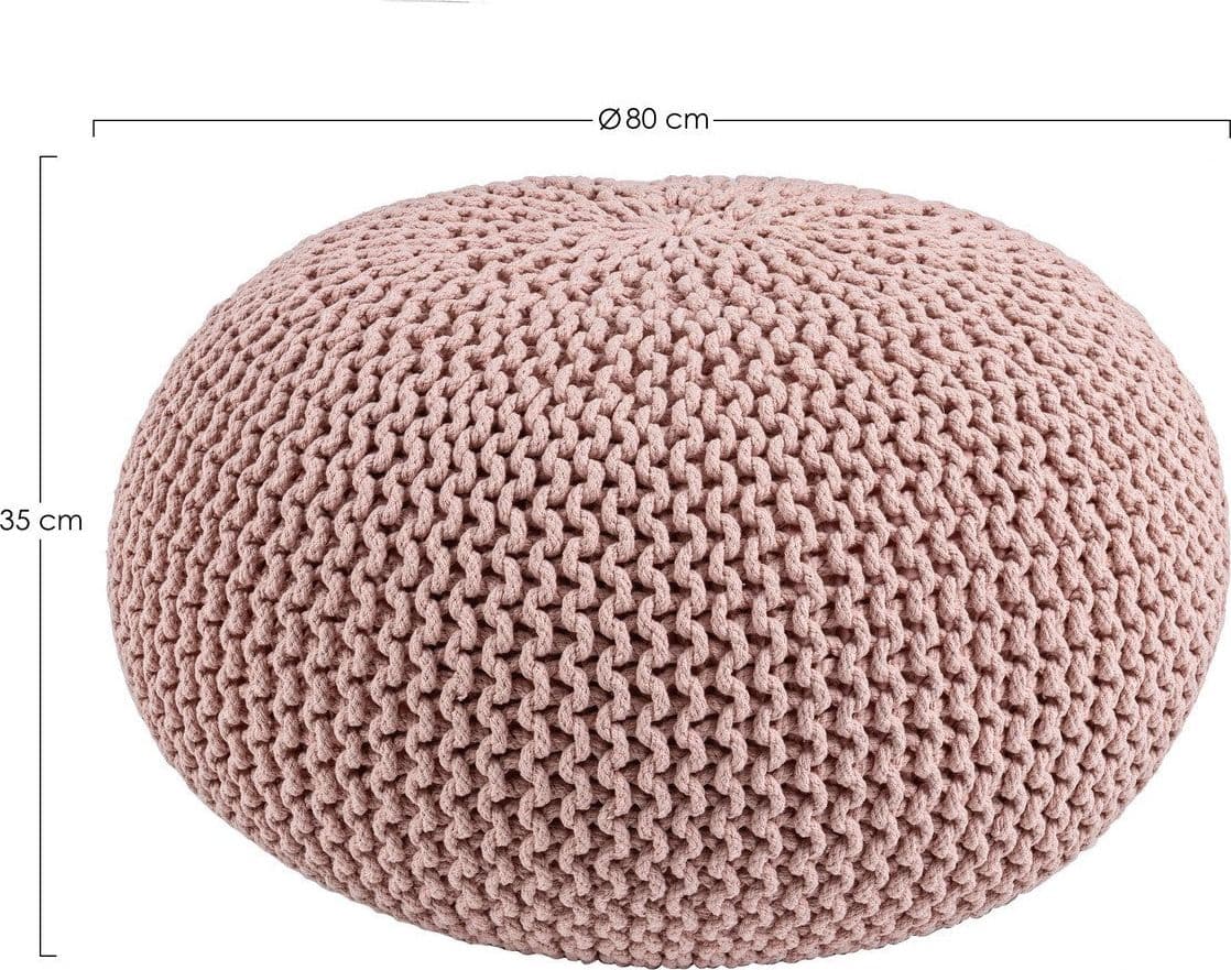 Poltrona Pouf "Intreccio" per interno, con rivestimento in cotone da Ø80x35h cm - 11