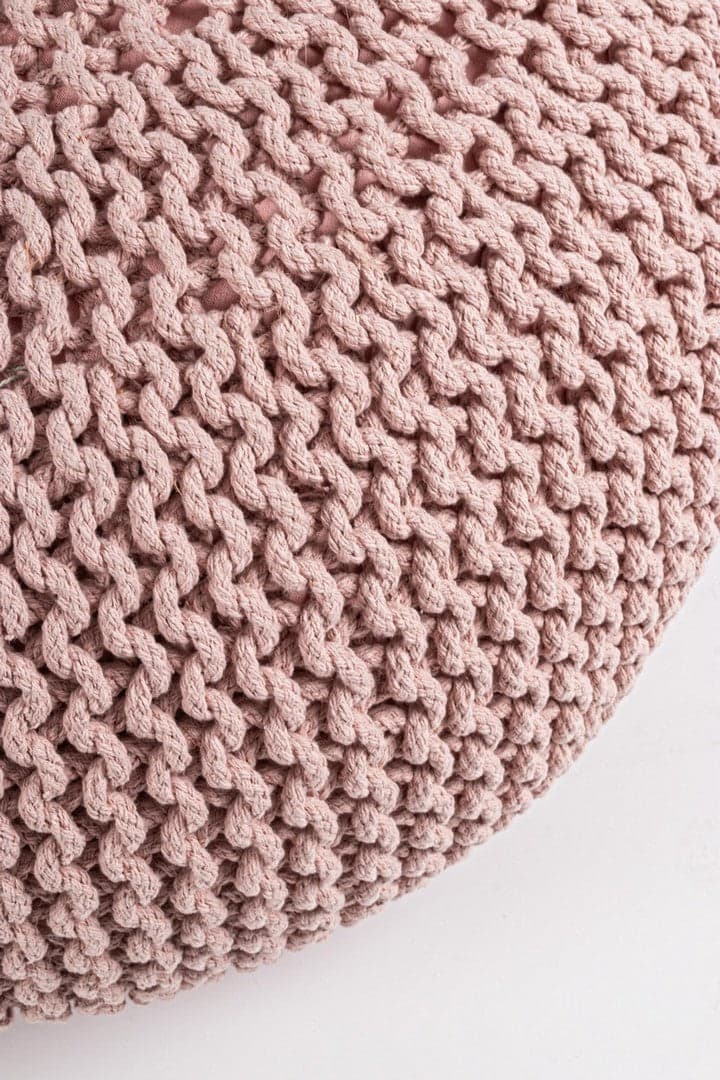 Poltrona Pouf "Intreccio" per interno, con rivestimento in cotone da Ø80x35h cm - 12