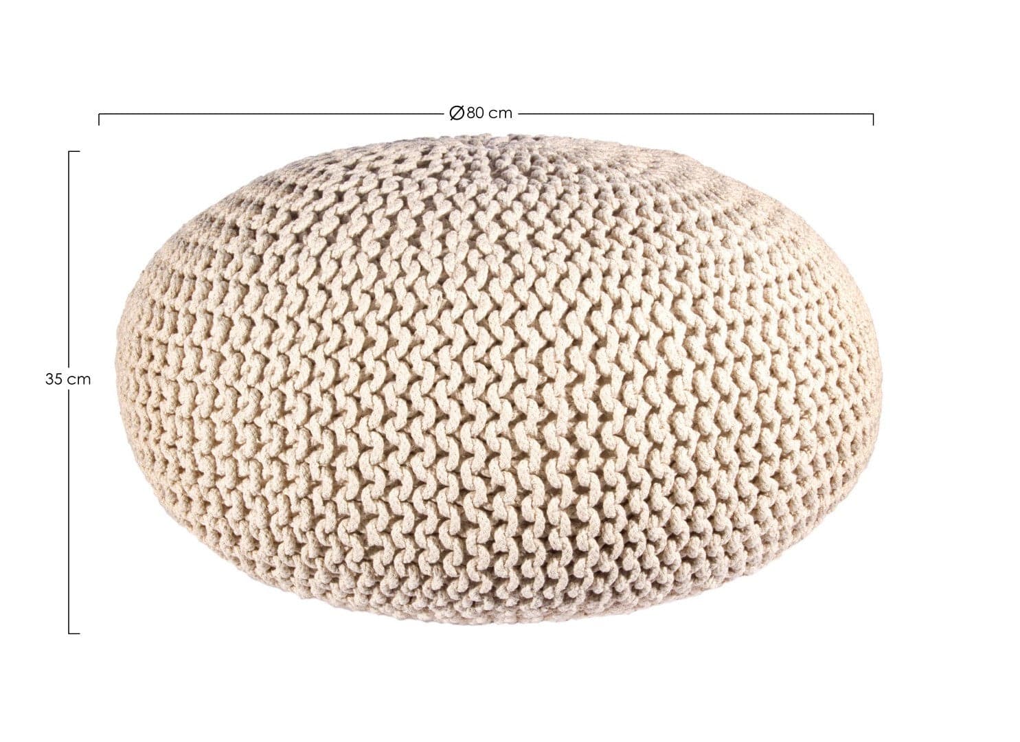 Poltrona Pouf "Intreccio" per interno, con rivestimento in cotone da Ø80x35h cm - 17
