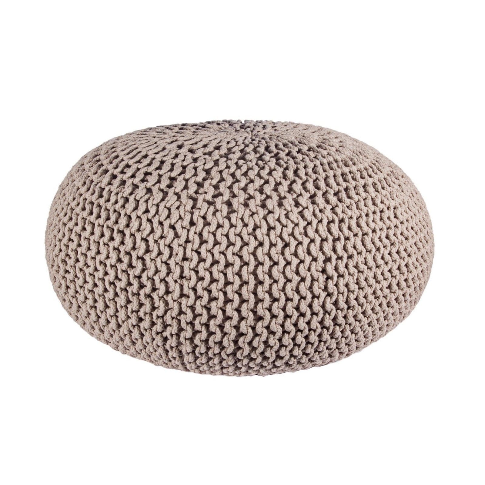 Poltrona Pouf "Intreccio" per interno, con rivestimento in cotone da Ø80x35h cm - 21