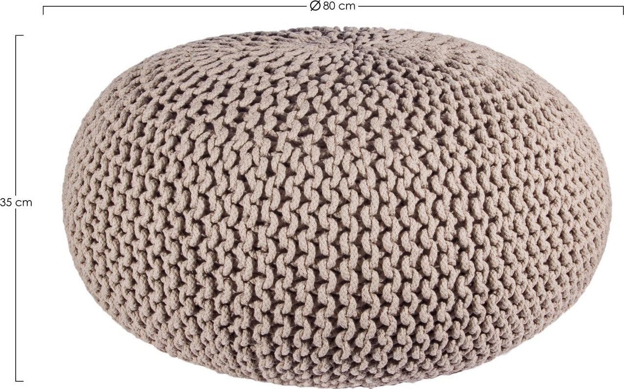Poltrona Pouf "Intreccio" per interno, con rivestimento in cotone da Ø80x35h cm - 22