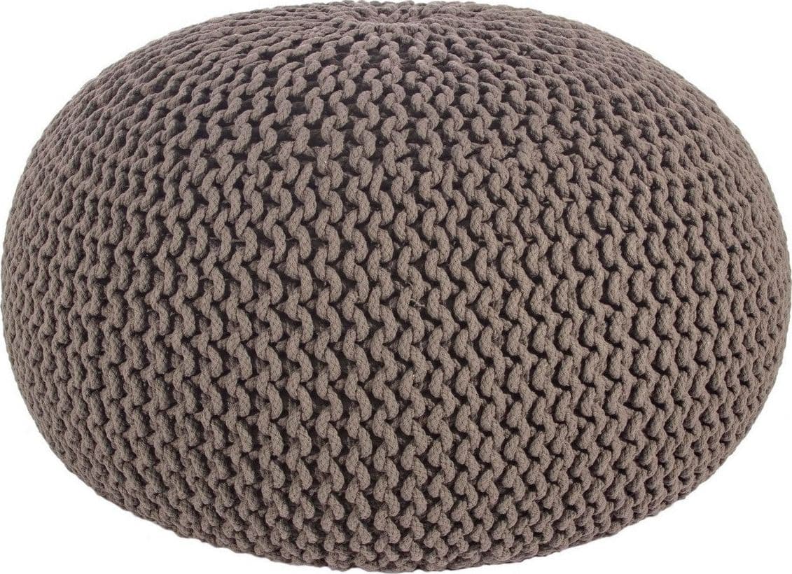 Poltrona Pouf "Intreccio" per interno, con rivestimento in cotone da Ø80x35h cm - 25