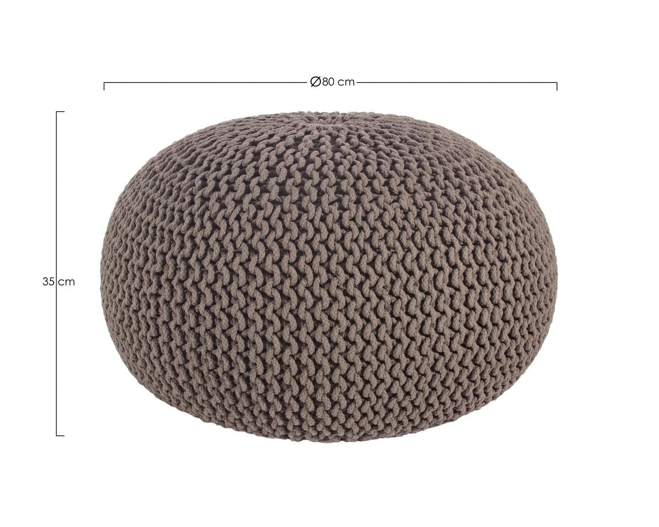 Poltrona Pouf "Intreccio" per interno, con rivestimento in cotone da Ø80x35h cm - 27