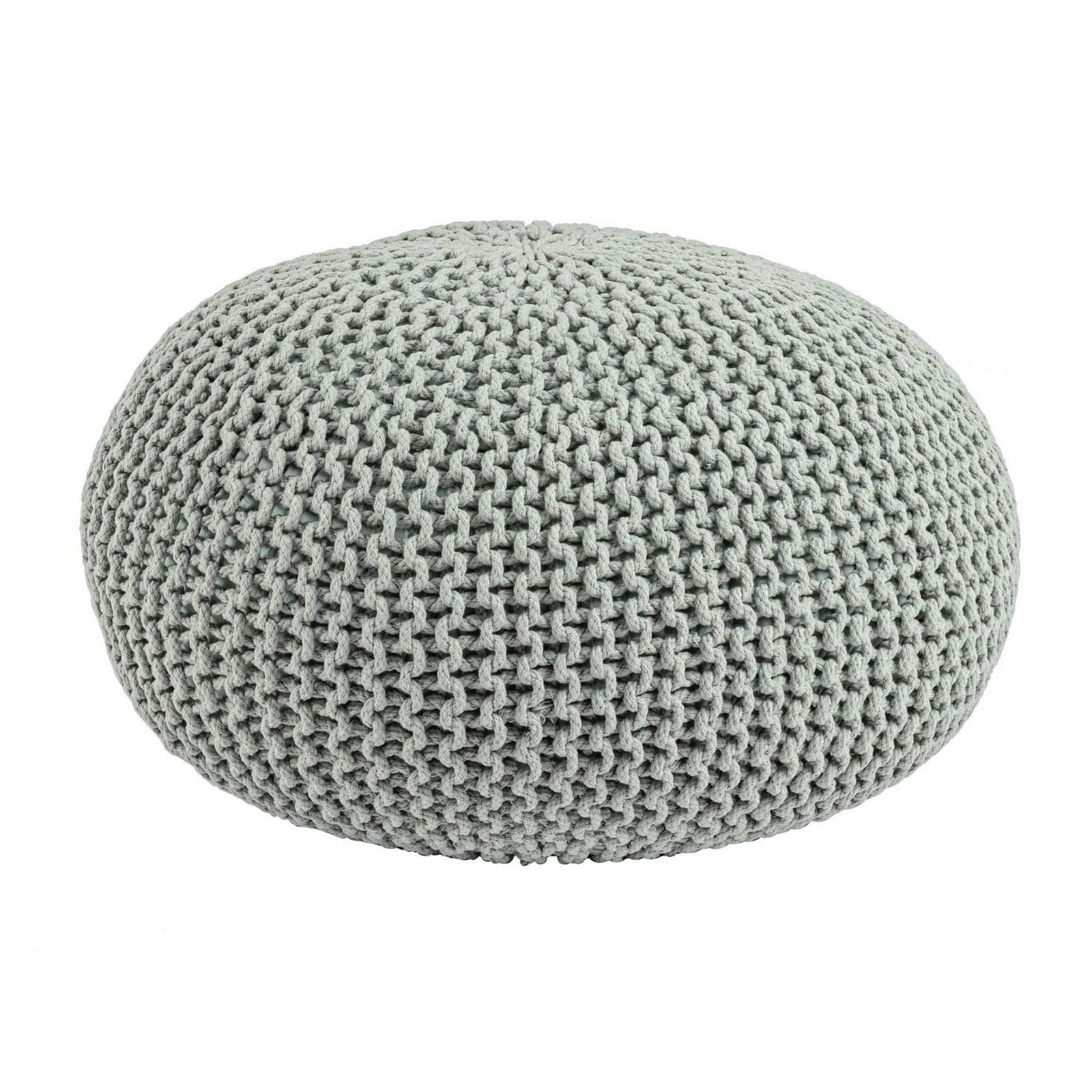 Poltrona Pouf "Intreccio" per interno, con rivestimento in cotone da Ø80x35h cm - 30