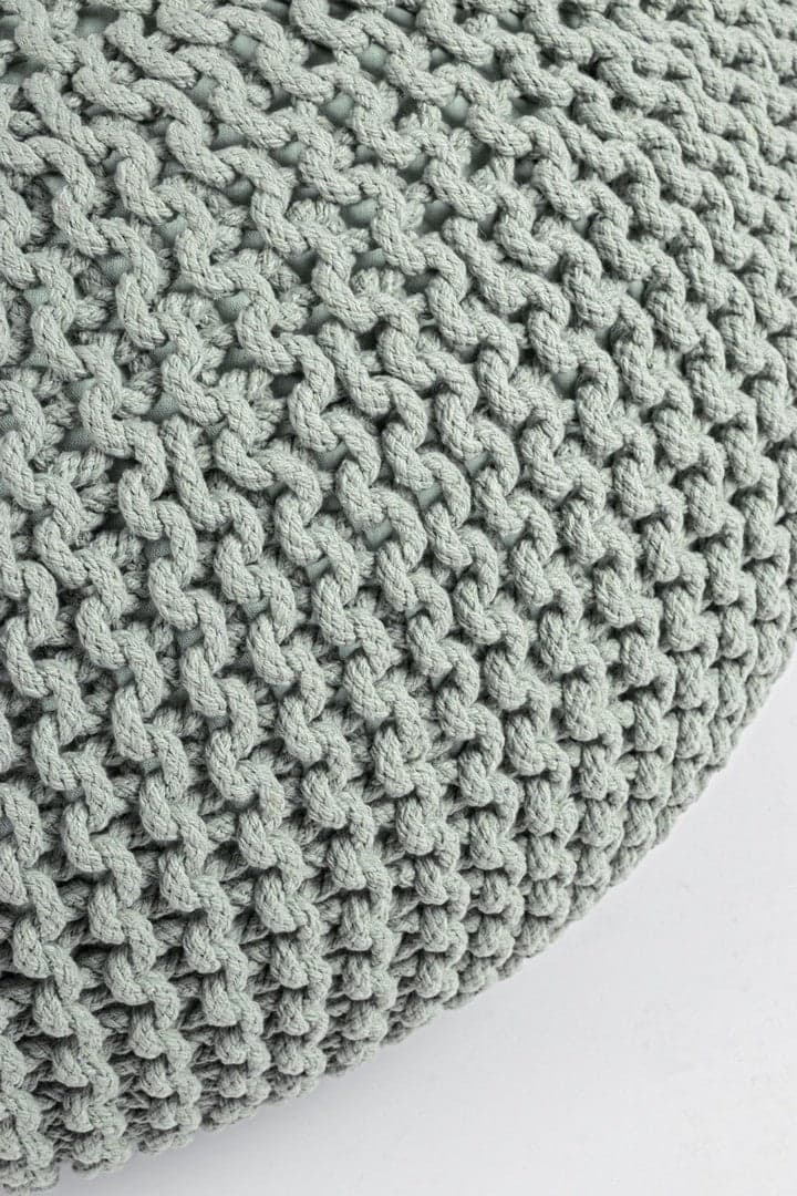 Poltrona Pouf "Intreccio" per interno, con rivestimento in cotone da Ø80x35h cm - 32