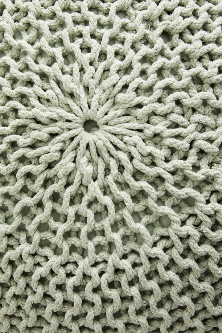 Poltrona Pouf "Intreccio" per interno, con rivestimento in cotone da Ø80x35h cm - 35