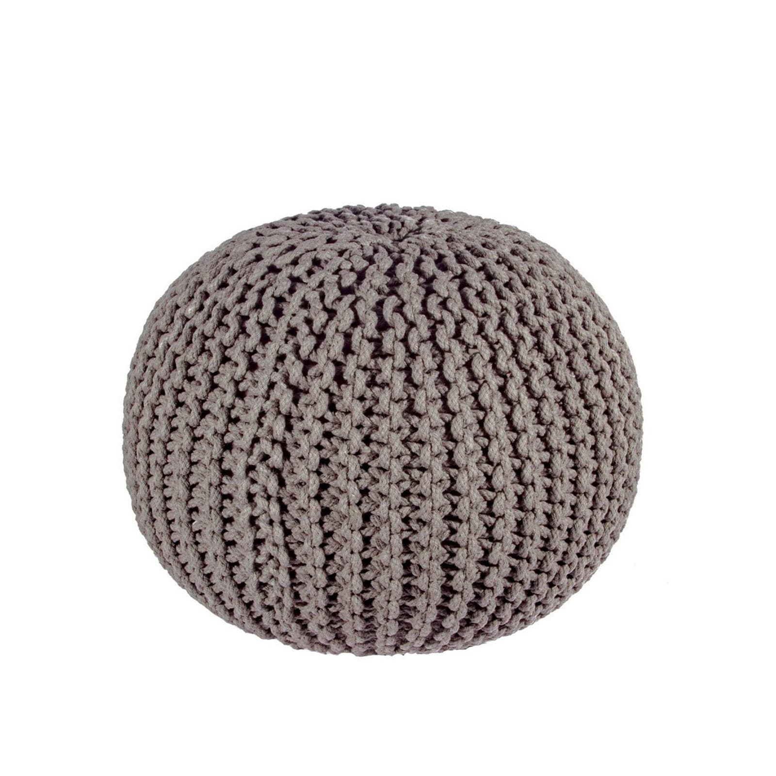 Poltrona Pouf "Intreccio" per interno, con rivestimento in cotone da Ø80x35h cm - 48