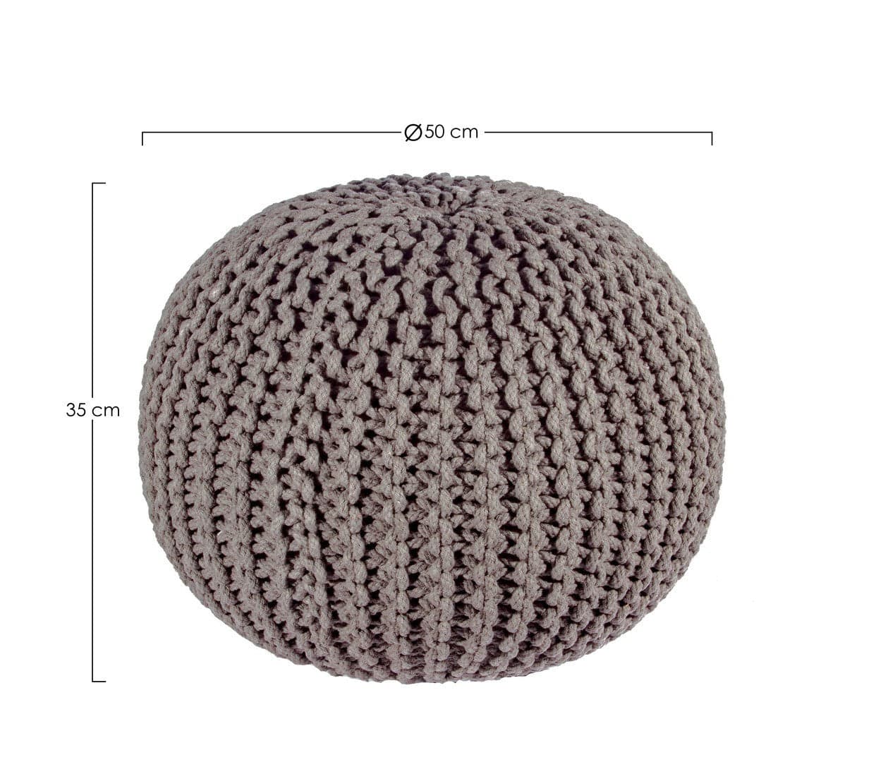 Poltrona Pouf "Intreccio" per interno, con rivestimento in cotone da Ø80x35h cm - 49