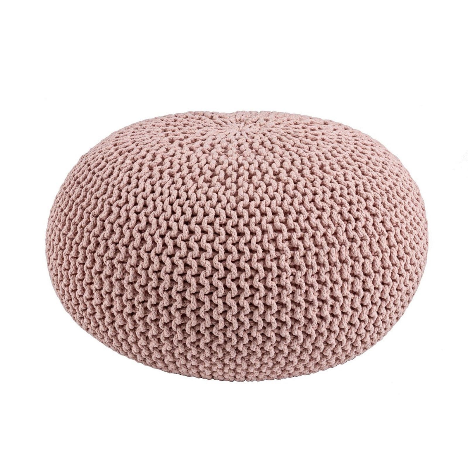 Poltrona Pouf "Intreccio" per interno, con rivestimento in cotone da Ø80x35h cm - 10