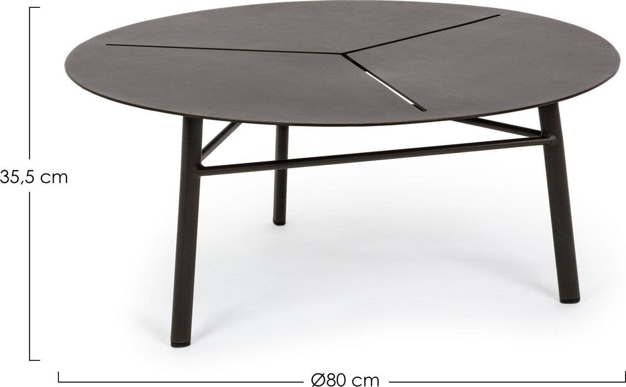 Tavolino rotondo "Cristobal" con struttura in alluminio, per esterno, da 80 cm - 2