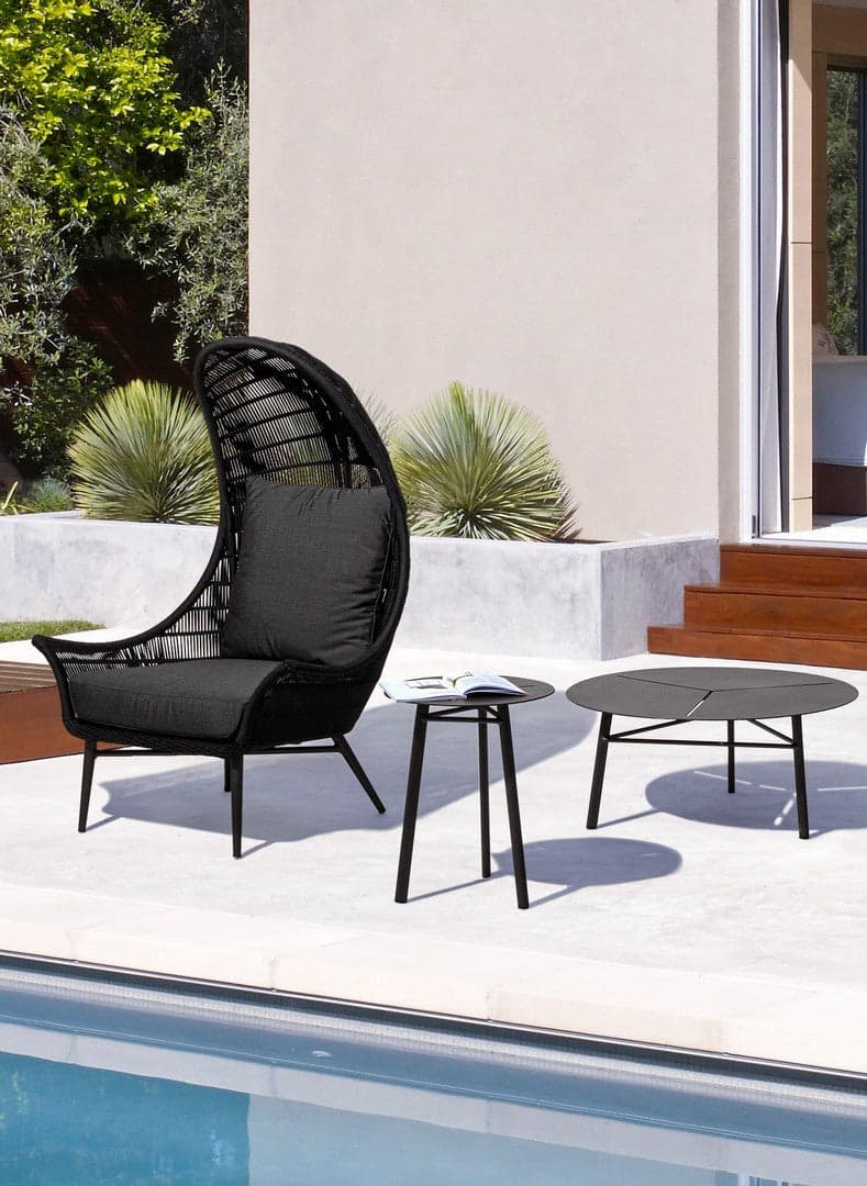Tavolino rotondo "Cristobal" con struttura in alluminio, per esterno, da 80 cm - 7