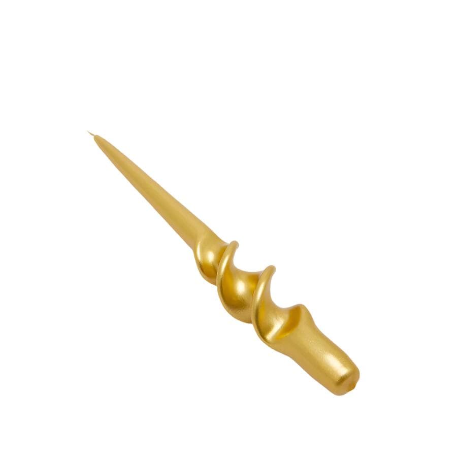 Candela Natalizia Twist colore oro per Interni ed Esterni h 29 cm 12 pezzi