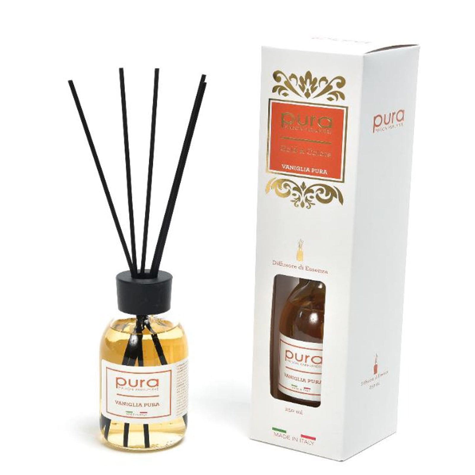 Diffusore di essenza "Linea gold" con bacchetti in cotone profumatore per ambienti da 250 ml - 7