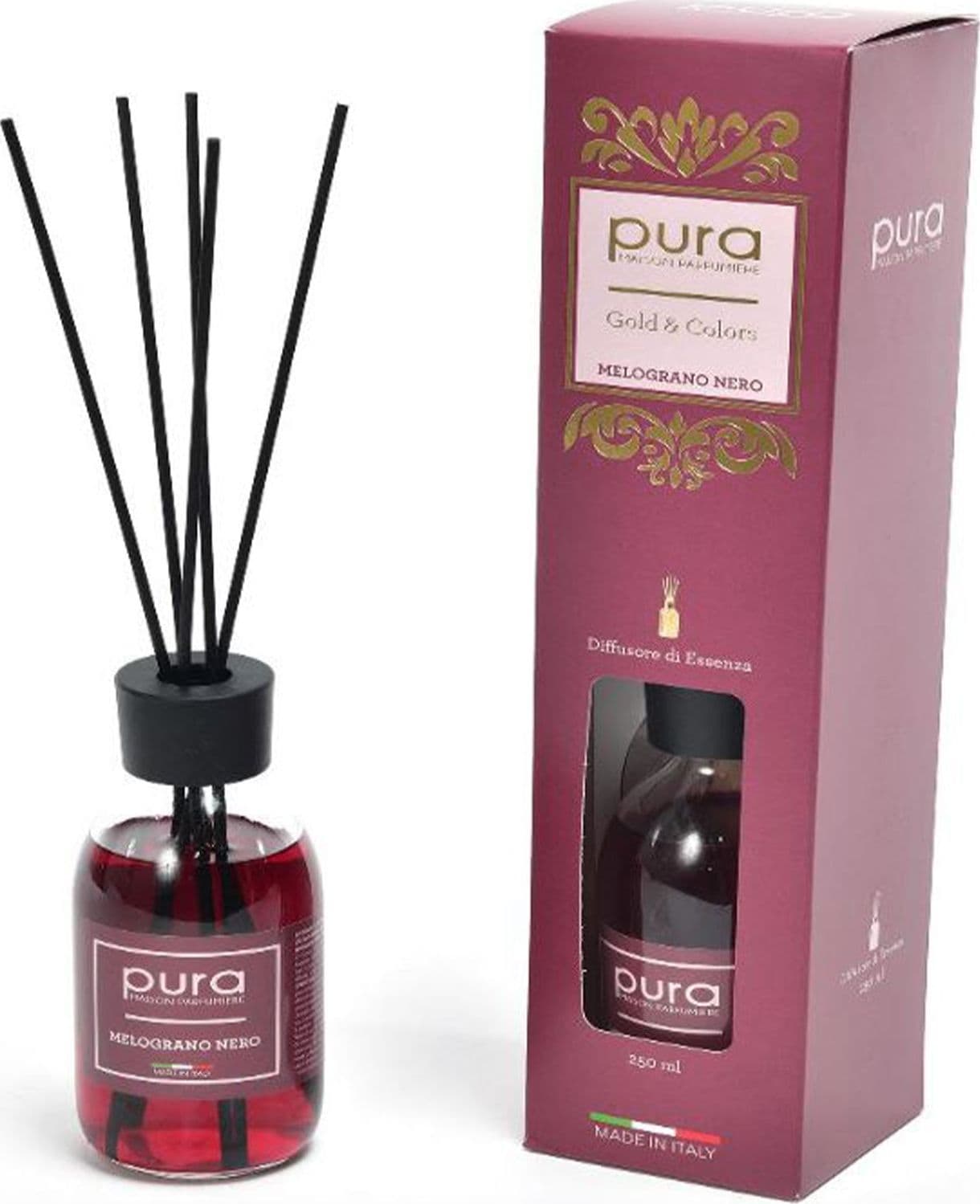 Diffusore di essenza "Linea gold" con bacchetti in cotone profumatore per ambienti da 250 ml - 4