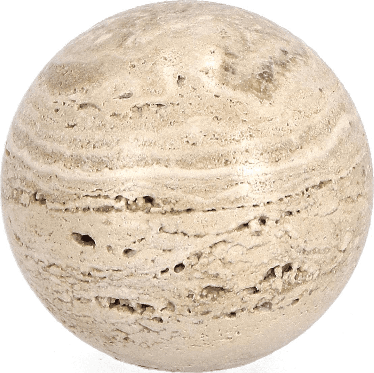 Decorazione tikar a sfera realizzato in marmo travertino - 4