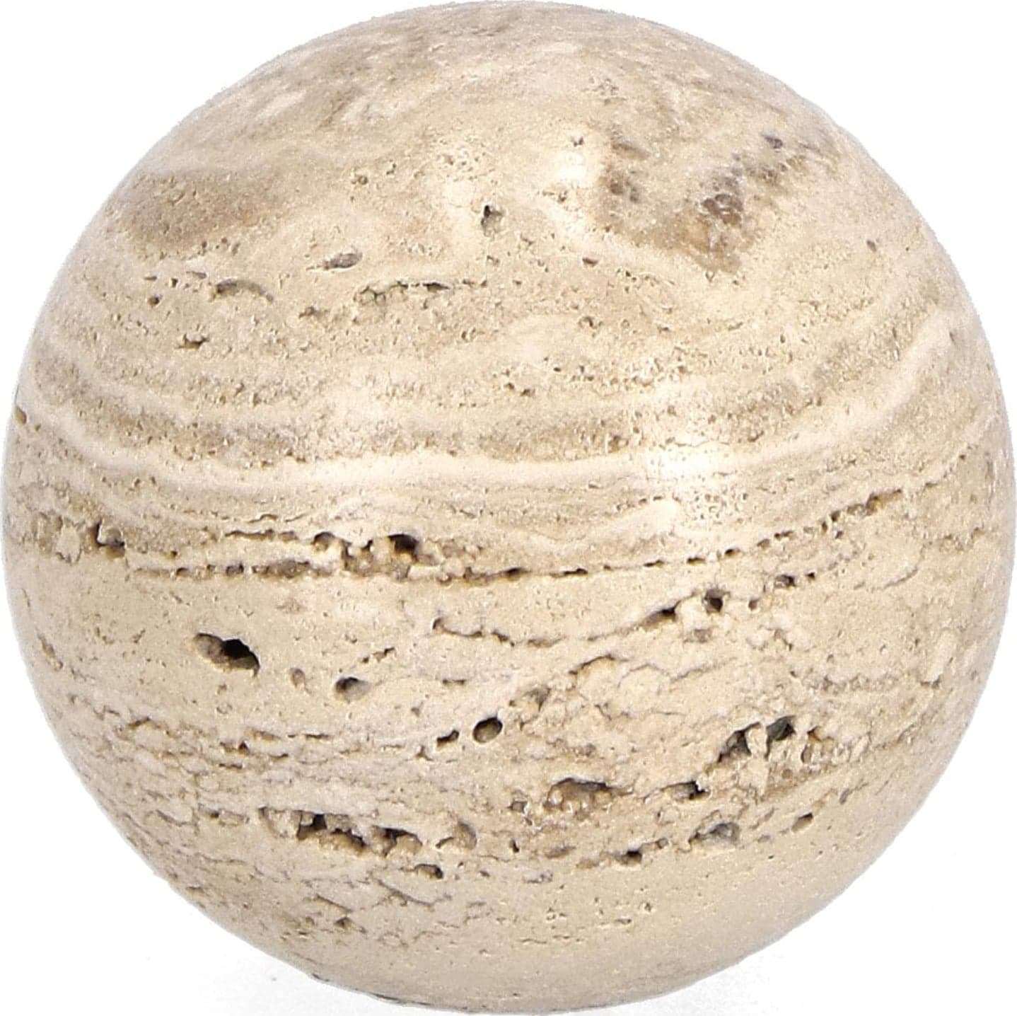 Decorazione tikar a sfera realizzato in marmo travertino - 2