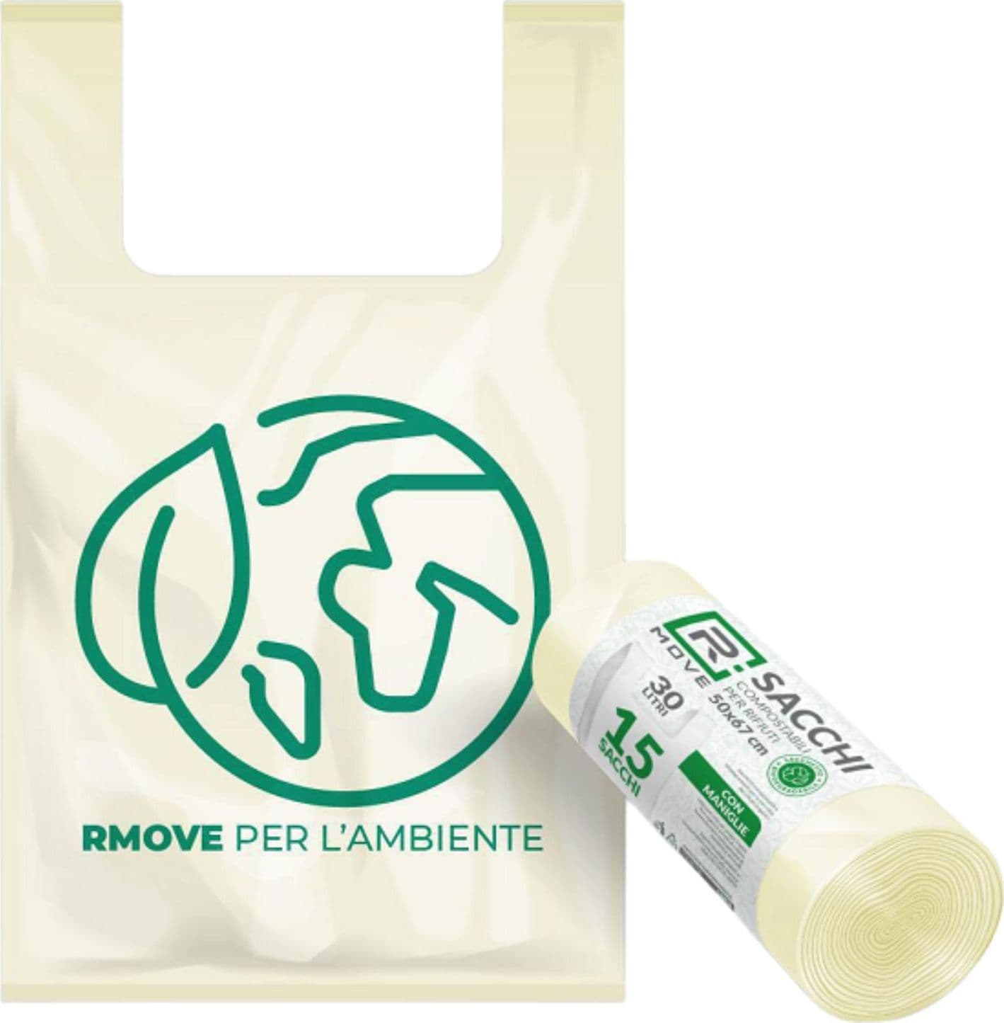 RMove Sacchi BiodegradabiliPer Rifiuti 50x67cm 1Rot/15pz 30LT - 1
