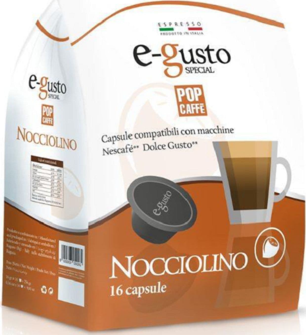 Pop Infuso Capsule Dolce Gusto e-Gusto Nocciolino 16pz