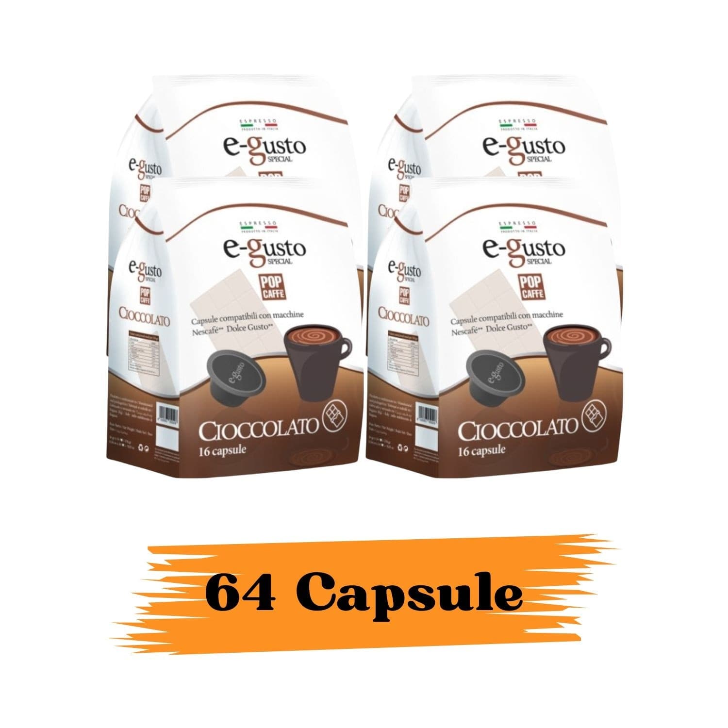 Pop Caffè Cioccolata 64 Capsule Compatibili Dolce Gusto