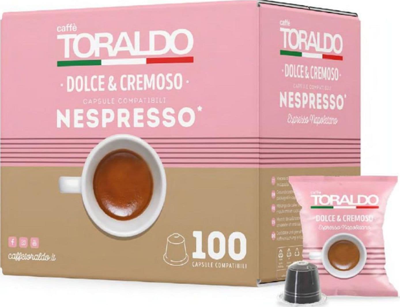 Toraldo Caffe Capsule Nespresso Dolce e Cremoso 100pz