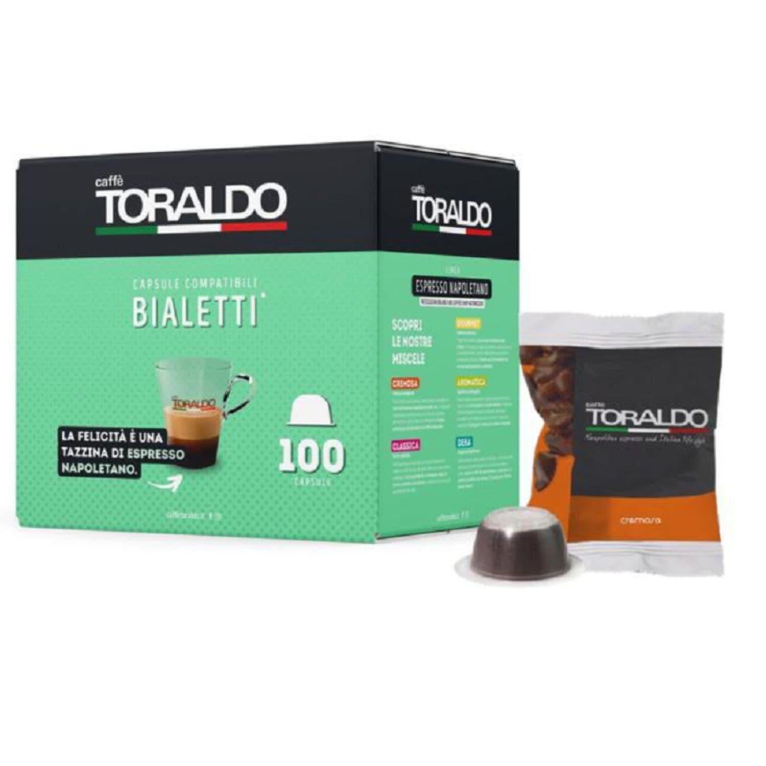 Caffè Toraldo Miscela Cremosa 100 Capsule Compatibile Bialetti - 1