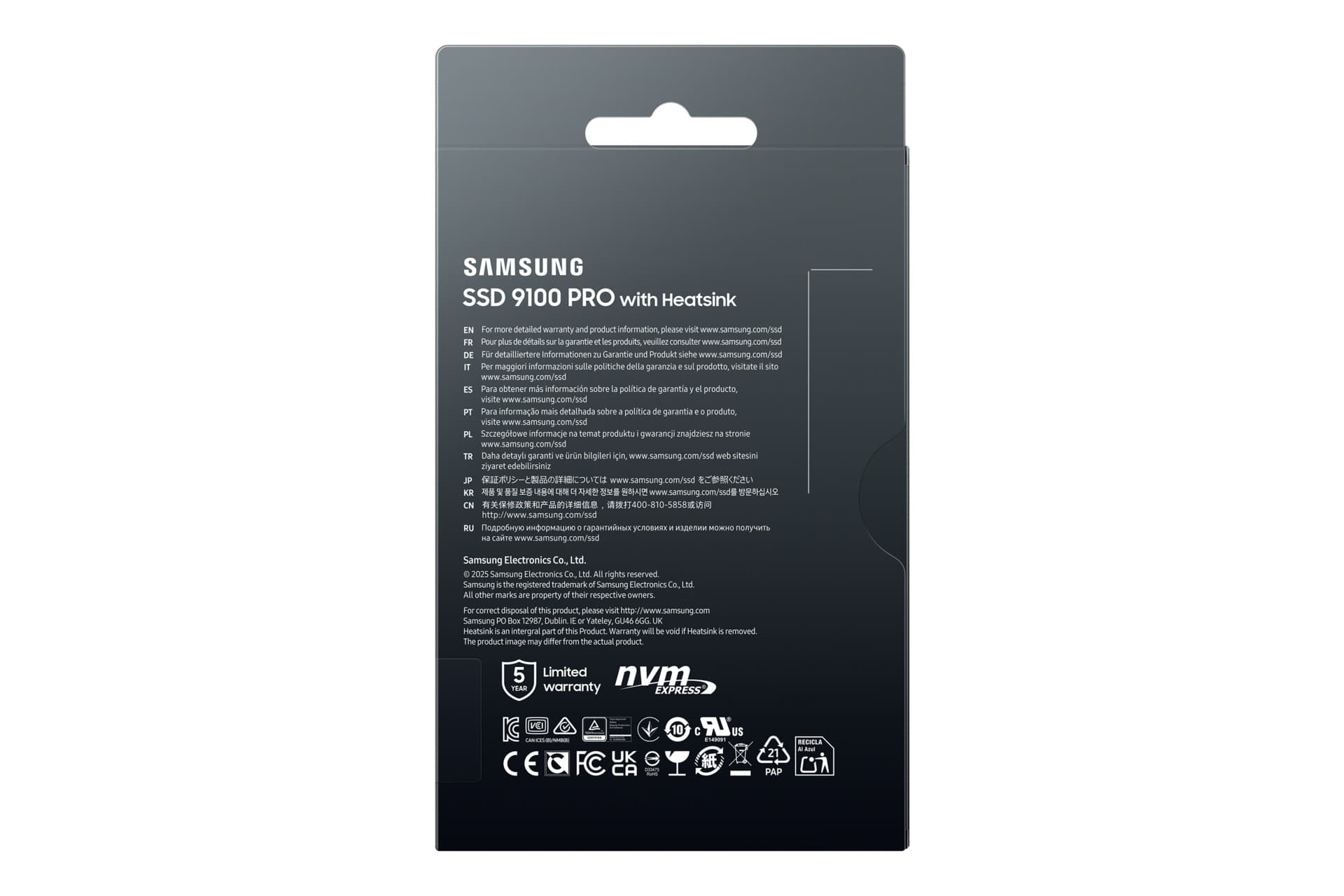 Samsung SSD Interno 1Tb PCIe5.0x4 NVMe M.2 9100PRO MZ-VAP1T0CW - 10