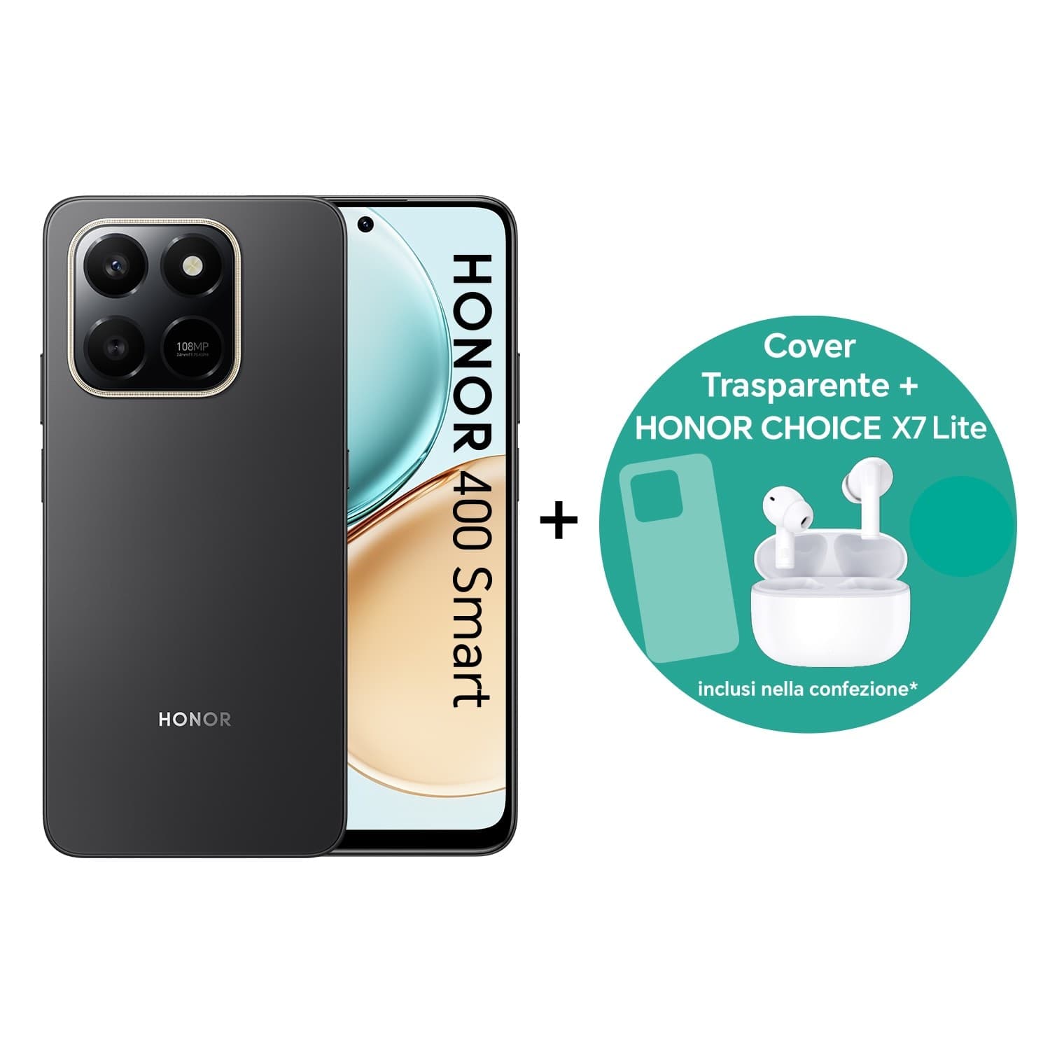 SMARTPHONE HONOR 400 SMART 8+256GB VELVET BLACK BUNDLE X7 LITE + TPU CASE - 2